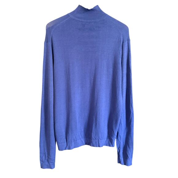 90s Vintage SILKLAND Purple Spun Silk Blend Lightweight Mockneck Sweater Medium - Picture 2 of 4